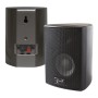 Dynavox AS-301 Miniboxen Lautsprecher, schwarzes Paar, Front- und Rückansicht.