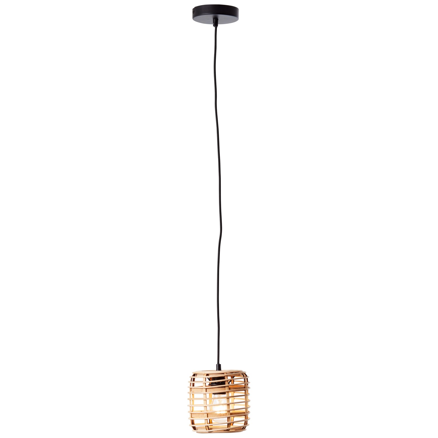 Brilliant Pendelleuchte Crosstown Ø 16 cm Holz hell-Schwarz