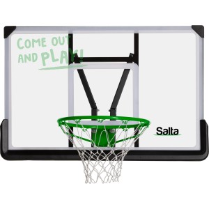 Salta Basketballbrett Center, 115x75 cm, mit grünem Korb und Netz für Spiel & Spaß.