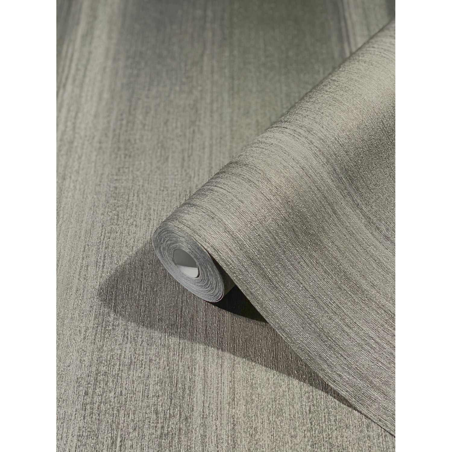 Marburg Vliestapete Vintage Deluxe, graue Tapete mit Streifen und Gold Struktur.