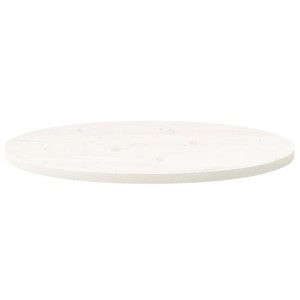 vidaXL Tischplatte Weiß 80x40x2,5 cm Massivholz Kiefer Oval 824321