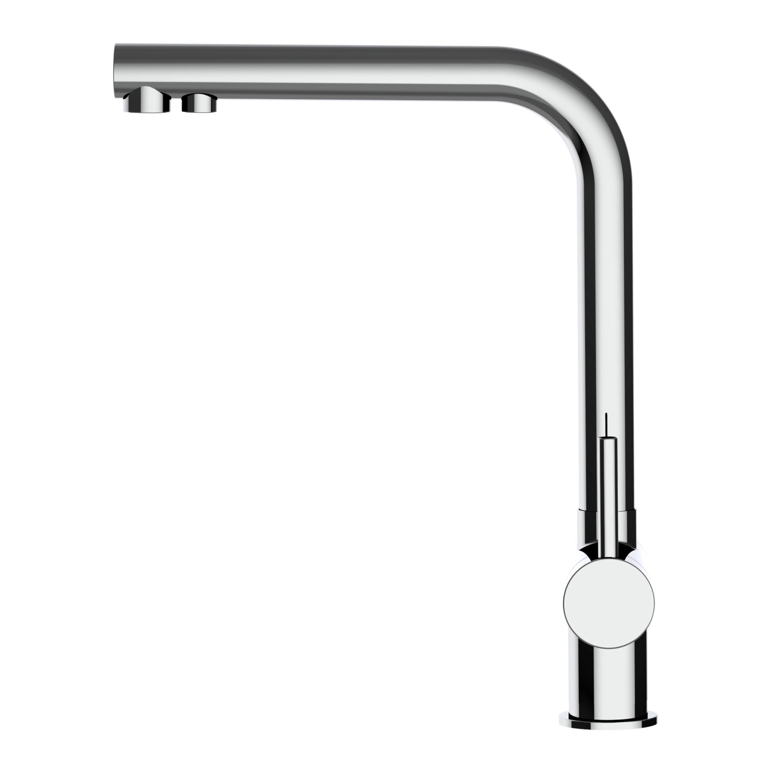 VIZIO Niederdruck Küchenarmatur, 3-Wege, Edelstahl, schwenkbar, Hochglanz poliert.