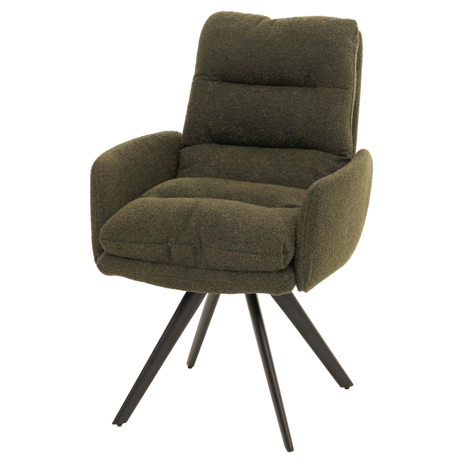 MCW Esszimmerstuhl G66 Boucle Grün mit Armlehne günstig online kaufen