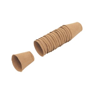 Anzuchttöpfe, rund, 8 cm Durchmesser, 16 Stück, aus biologisch abbaubarem Material für Pflanzenanzucht.