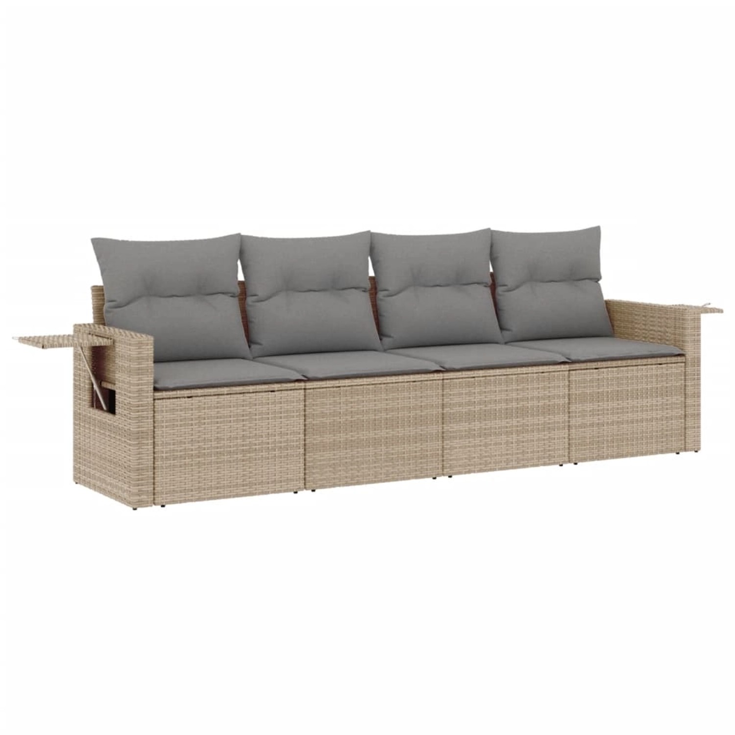 vidaXL 4-Tlg Garten-Sofagarnitur mit Kissen Beige Poly Rattan 3252216 günstig online kaufen