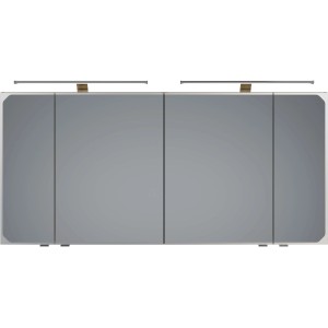 Pelipal Spiegelschrank Quantum 05, 150 cm breit, Riviera Eiche Dekor mit Aufsatzleuchte.