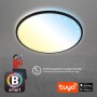 Dimmbare Brilo LED-Deckenleuchte Ivy Sky S, schwarz, mit Sternendekor und App-Steuerung.