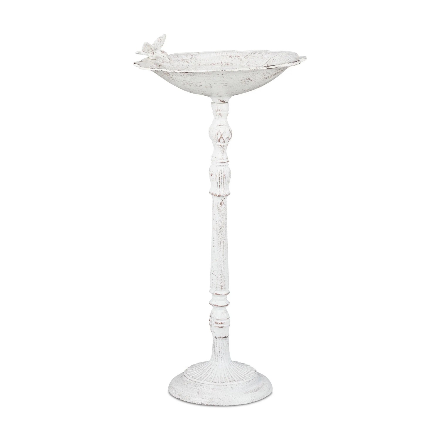 Relaxdays Vogeltränke Gusseisen Weiß Wetterfest Frostsicher 74,5 cm x 37,5 cm x 35 cm 9 kg