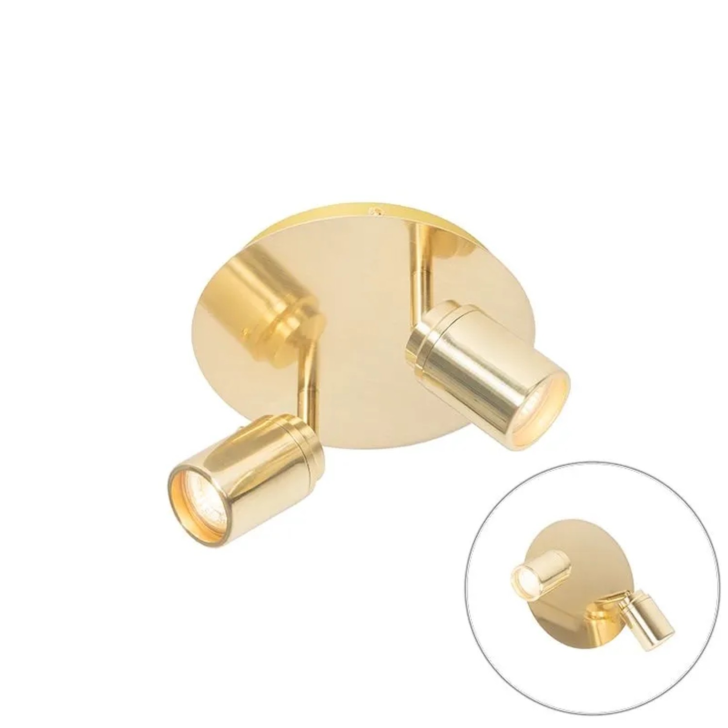 QAZQA Moderner Badstrahler Messing 2-flammig IP44 Ducha