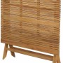 Zusammengeklappter, rechteckiger Siena Garden Klapptisch Falun aus Holz, 80x120 cm. Gartentisch platzsparend verstaut.