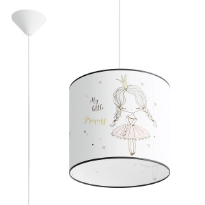 Sollux Lighting Pendelleuchte Princess 30 mit Prinzessin Motiv für Kinderzimmer.