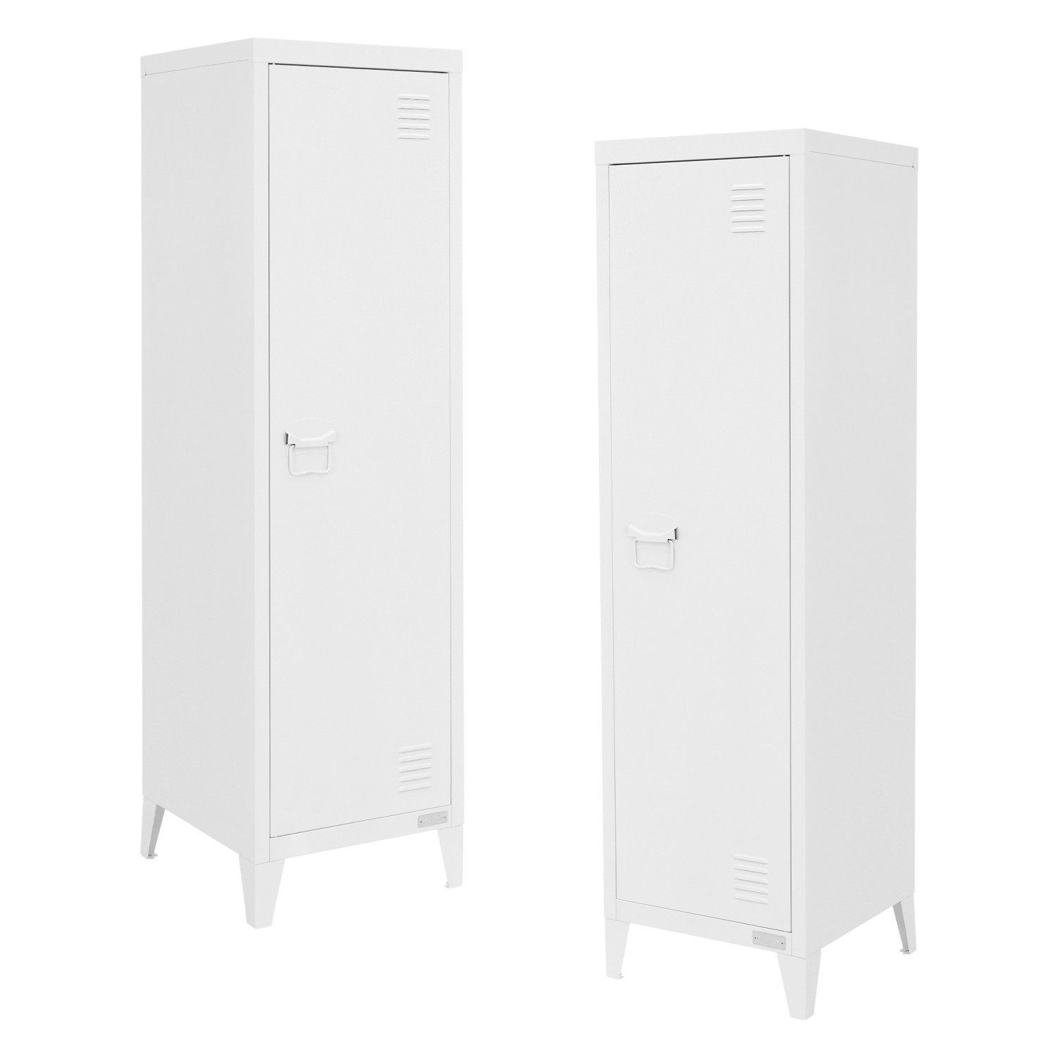 ML-Design 2Er Aktenschrank Hoch 38x38x137,5 cm Weiß Stahl Freistehend günstig online kaufen