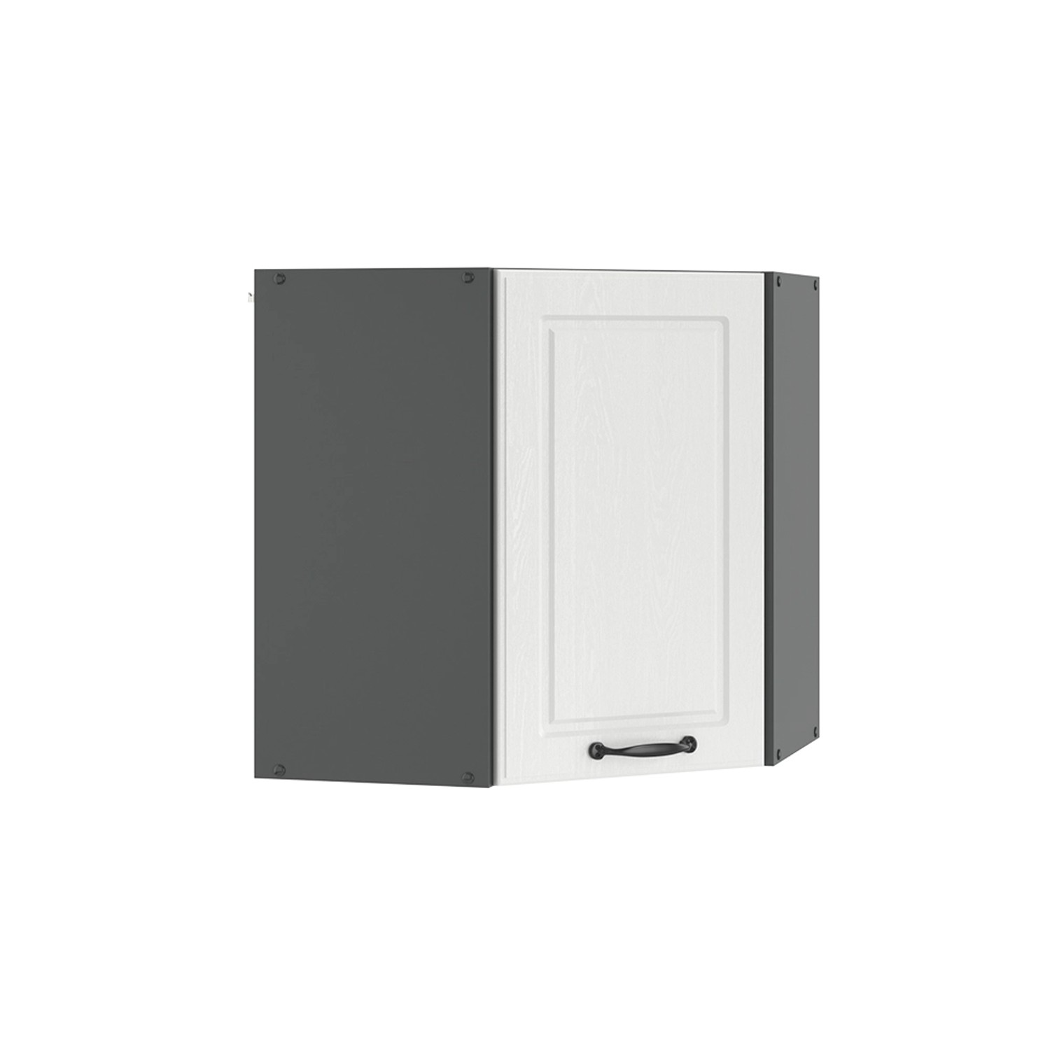 Vicco Eckhängeschrank R-Line Küchen-Eckschrank Weiß Landhaus/Anthrazit 57 cm