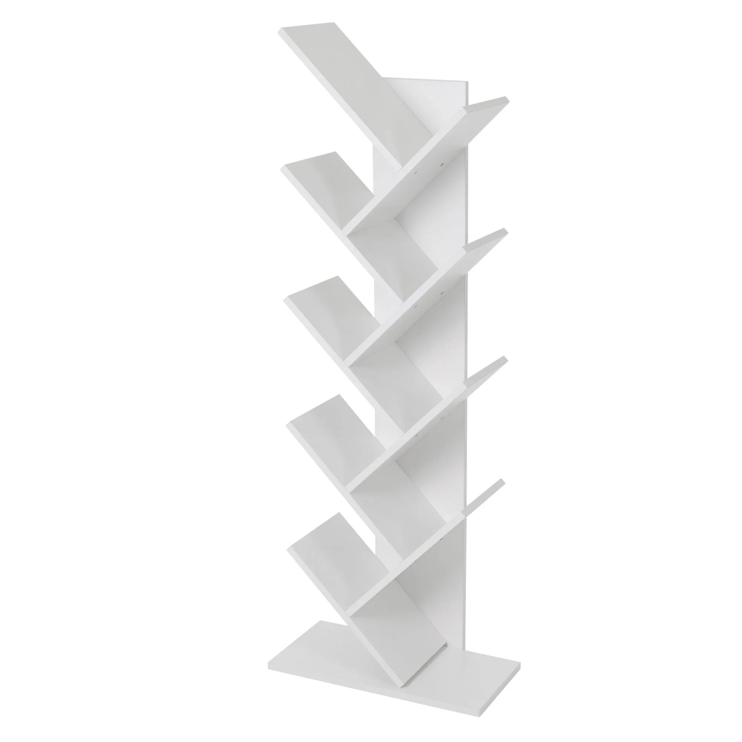 ML-Design Bücherregal mit 8 Ebenen 50x25x140 cm in Weiß aus Holz