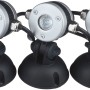 Oase LunAqua Mini LED Teichbeleuchtung, 3er Set mit neutralweißem Licht und Edelstahl-Details.