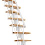 Minka Raumspartreppe Nizza, Buche/Weiß, für Geschosshöhen bis 294 cm. Innentreppe mit gewendelten Stufen.