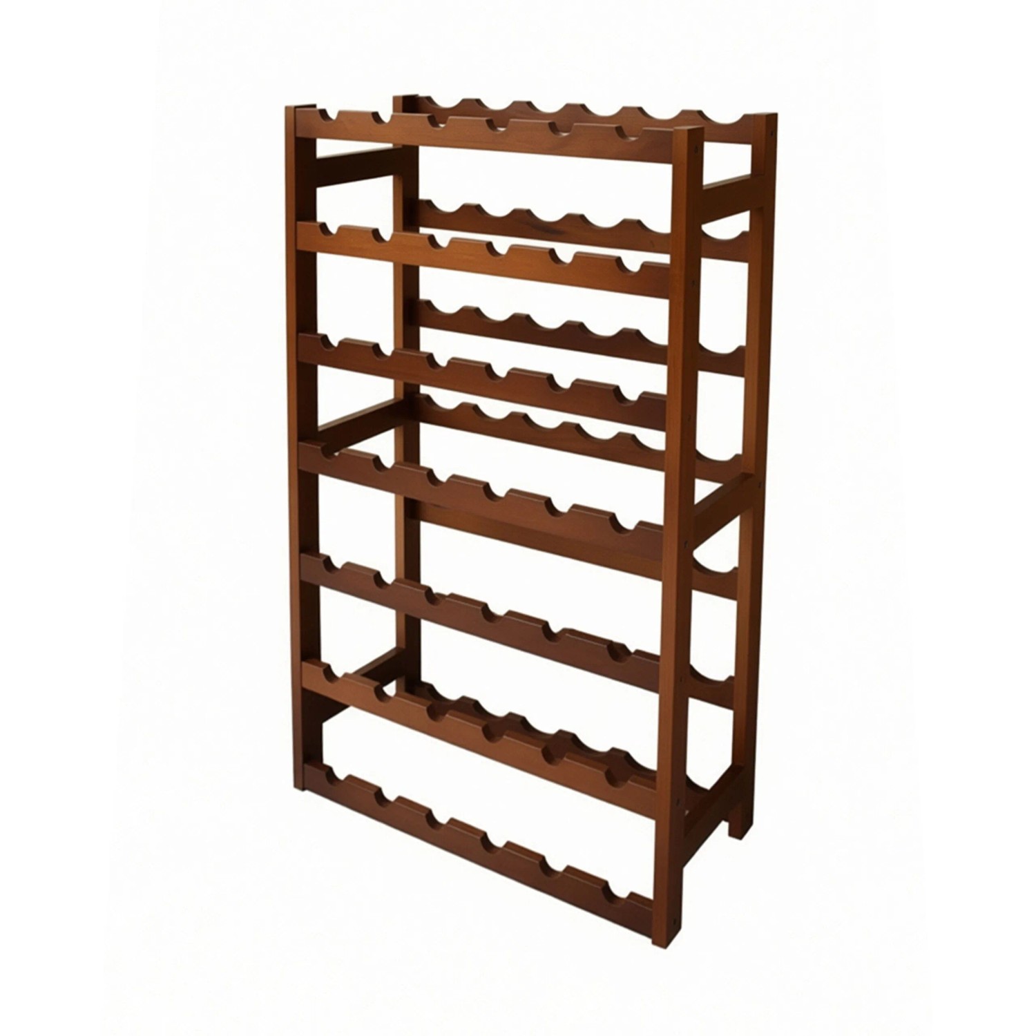 Relaxdays Weinregal Walnussholz Dunkelbraun für 42 Flaschen 166 cm x 72,5 cm x 25 cm