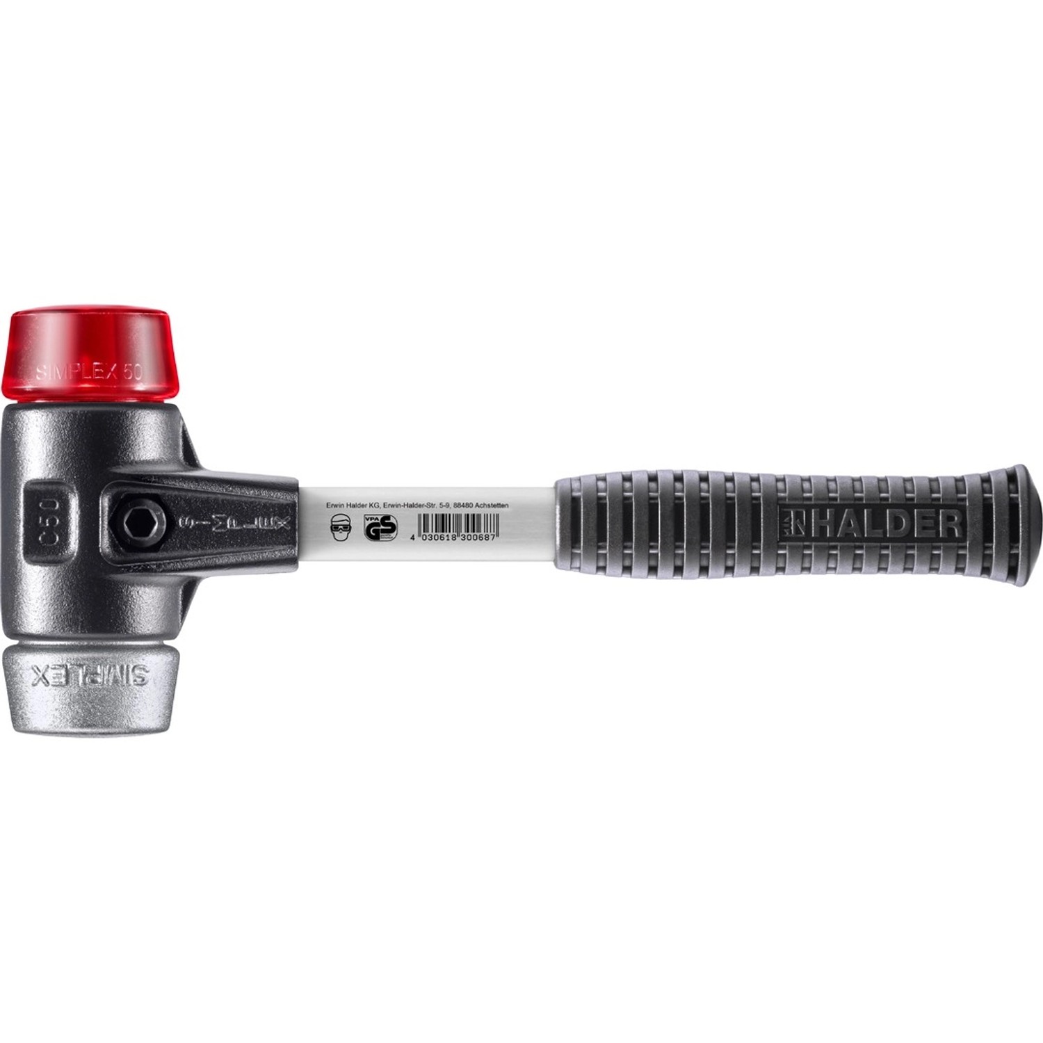 Halder Simplex Schonhammer Ø 50 mm Plastik Rot   Weichmetall mit Verstärkte günstig online kaufen