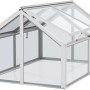 Vitavia Frühbeet Gamma mit Alu-Rahmen und Sicherheitsglas, Dachfenster geöffnet.