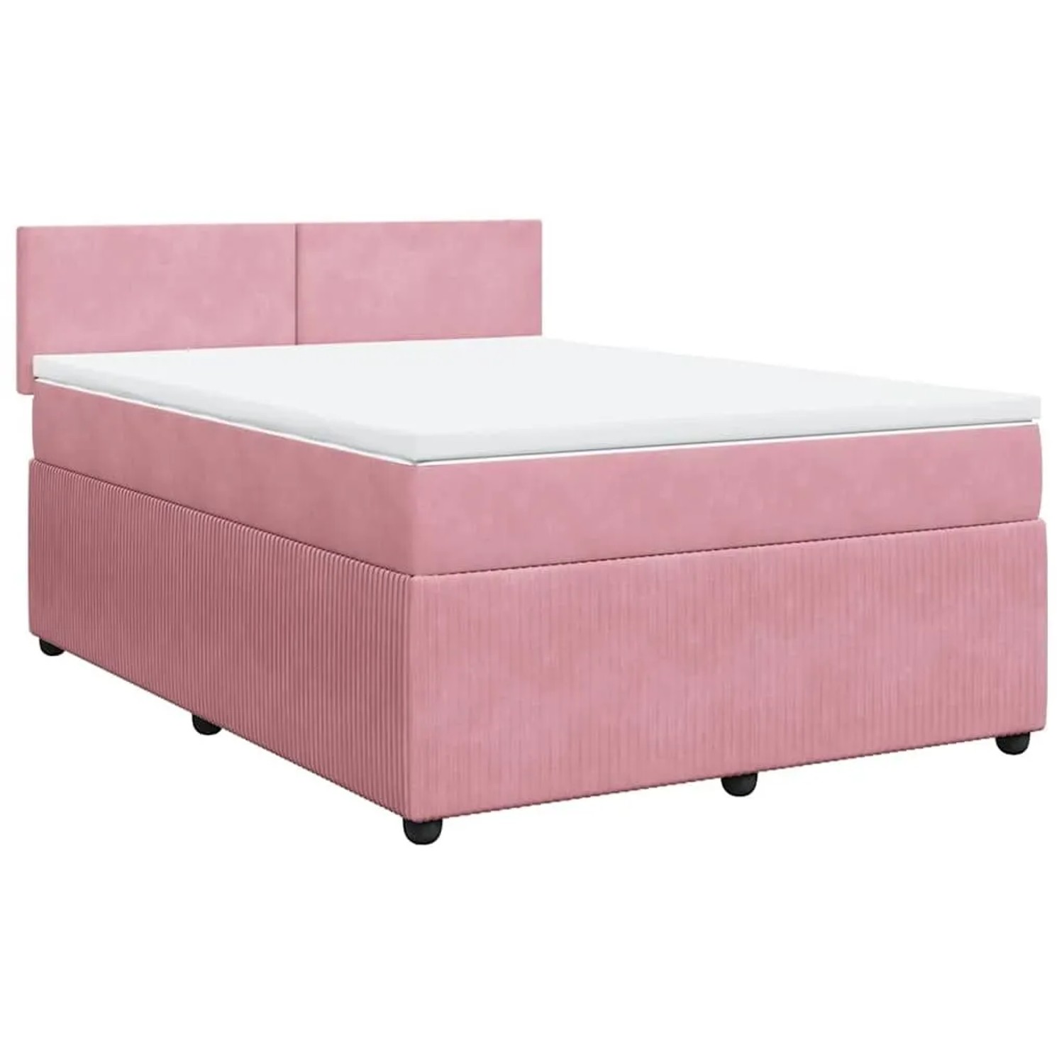 vidaXL Boxspringbett mit Matratze Rosa 160x200 cm Samt 3290081