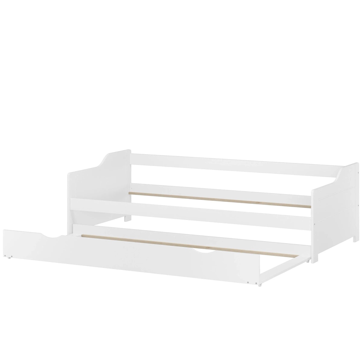 Erst-Holz Massivholzbett Sofabett Weiß 90 x 200 cm cm Einzelbett Kiefer Massiv Modell 34 ohne Zubehör