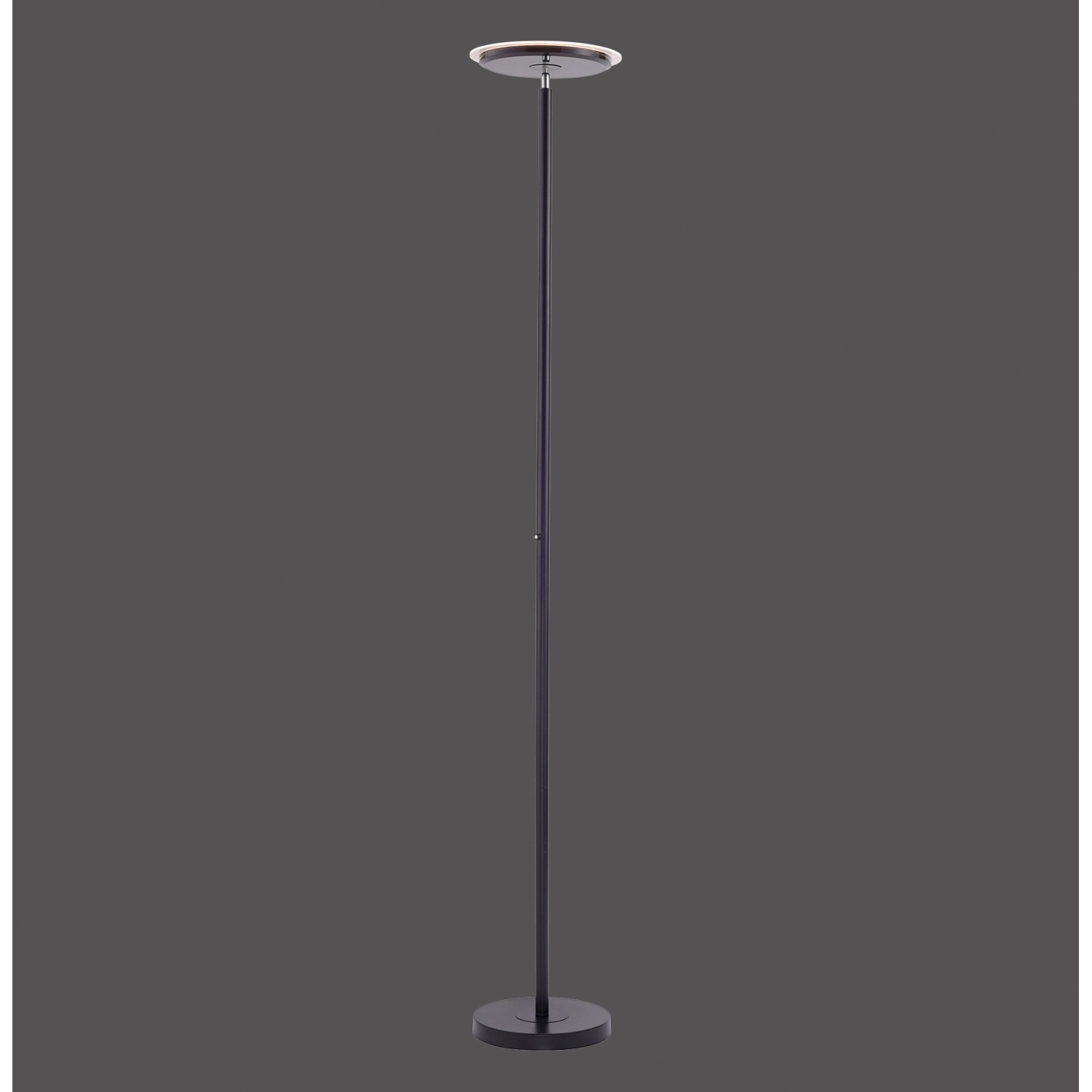 Schwarze Stehleuchte Hans von Just Light, 181 cm hoch, dimmbar.