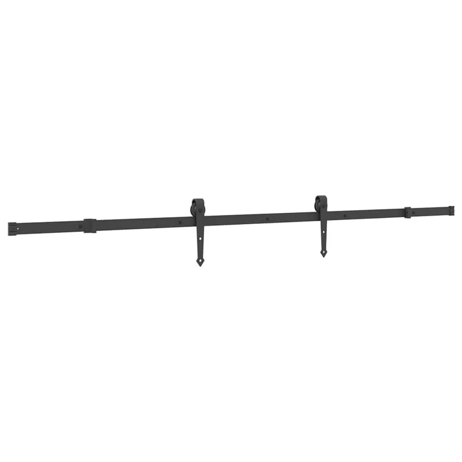 vidaXL Schiebetürbeschlag-Set 213,5 cm Stahl Schwarz 4009705