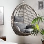 Grauer Beliani Hängesessel (74x106x116) mit Kissen, geeignet für Innen- und Außenbereich.