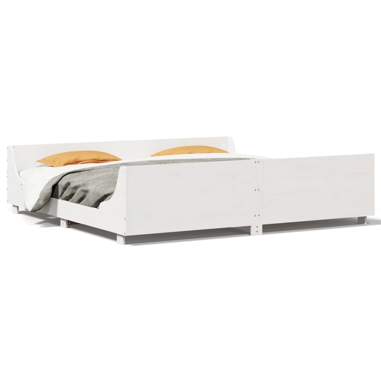 vidaXL Massivholzbett ohne Matratze Weiß 180x200 cm Kiefernholz 3302274 günstig online kaufen