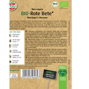 Sperli Bio Rote Bete Saatband, F1-Hybride für dunkelrote, saftige Rüben.