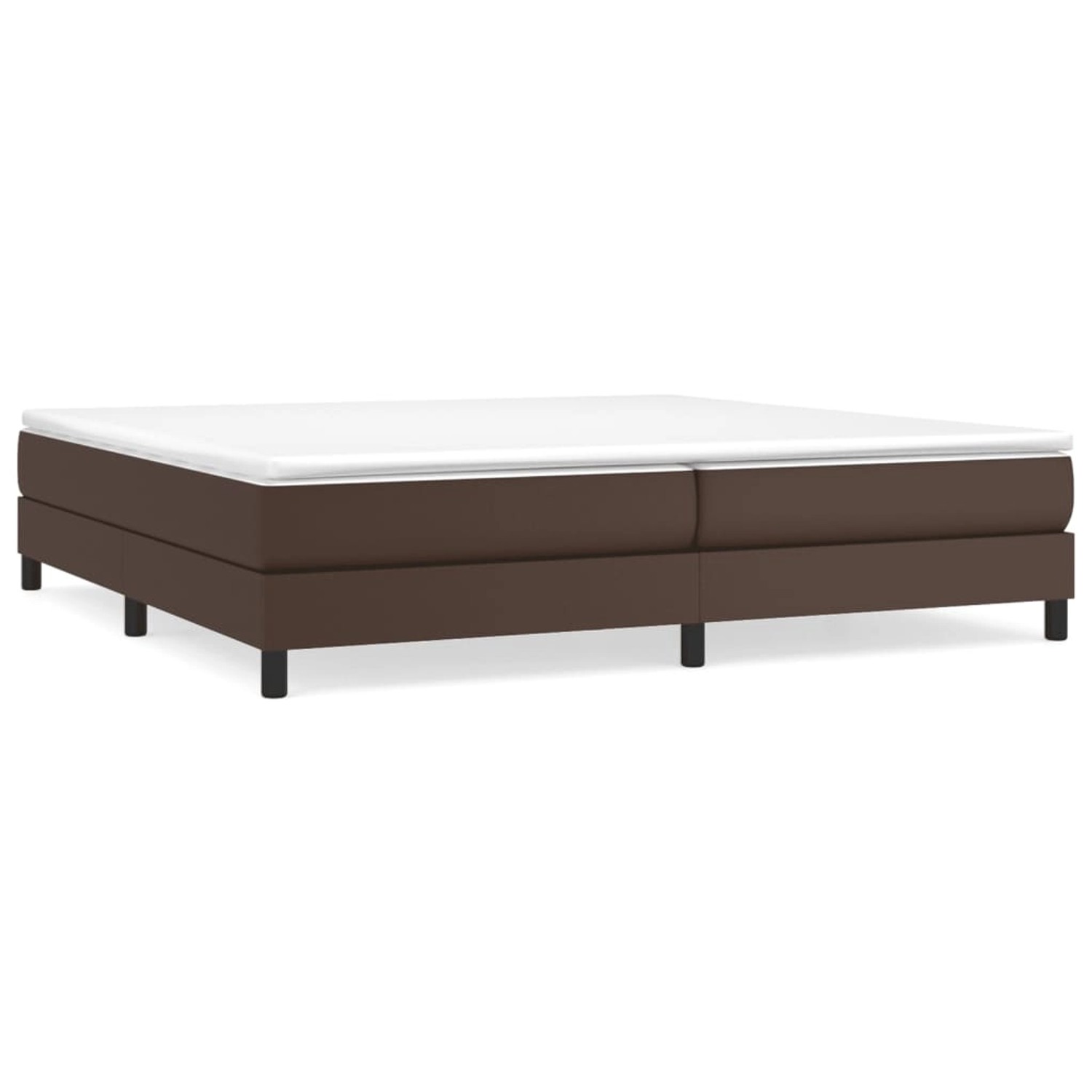 Vidaxl Boxspringbett Mit Matratze Braun 200x200 Cm Kunstleder günstig online kaufen