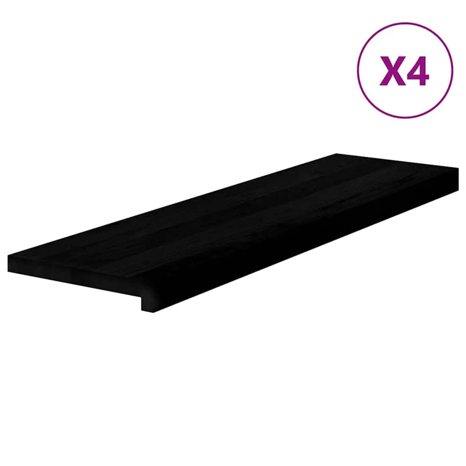 vidaXL Treppenstufen 4 Stk Dunkelbraun 90x30x2 cm Massivholz Eiche 3283021_3
