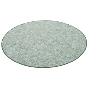Runder, meliert grüner Schlingenteppich (160cm) von Snapstyle, geeignet für Fußbodenheizung.