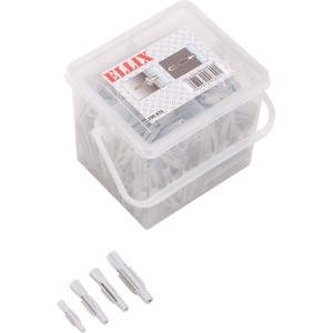 LUX Knotendübel-Set, 255-teilig, in transparenter Box. Dübel für sicheren Halt in verschiedenen Materialien.