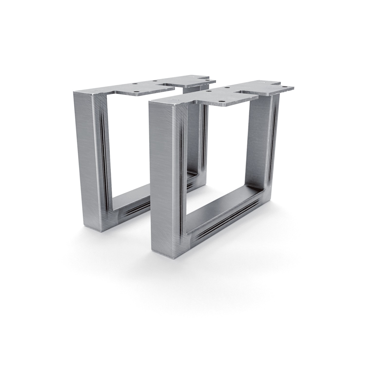 HEVVA Möbelfüße GRAZ 15 cm Hoch 20 cm Tief 2er Set Rohstahl-Klarlack