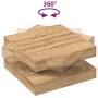 VidaXL Couchtisch Artisan-Eiche, 360° drehbar, quadratisch. Wohnzimmertisch mit Ablage.