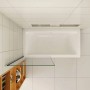 Duschparadies Badewannenaufsatz 75x140cm mit 6mm ESG Glas und Chromrahmen.