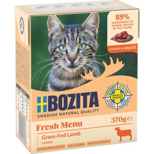 Bozita Katzen-Nassfutter mit Lamm, 370g Packung. Getreidefrei, mit hohem Fleischanteil.