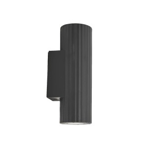 Lindby Beton Wandleuchte Außen Christa 10025841 Spritzwassergeschützt Modern in Schwarz aus Beton 2-flammig GU10