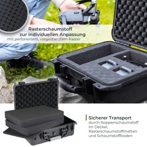 HMF ODK100 Outdoor Foto Kamerakoffer Transportkoffer Rasterschaumstoff 41 x 32 x 17 cm