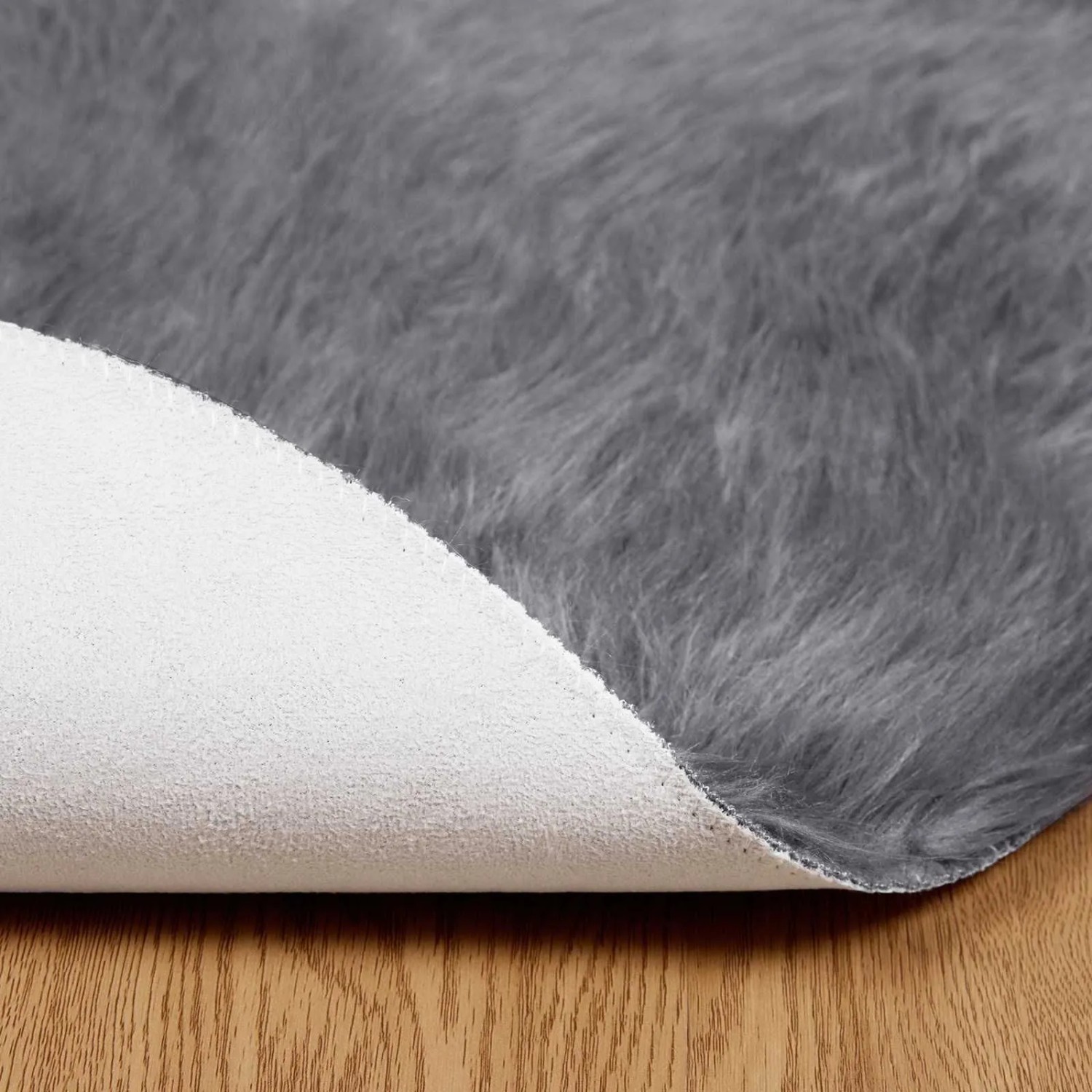 vidaXL Kunstschaffell Teppich Tafalla Anthrazit Ø 80 cm Polyester 42021601_6