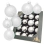 Krebs Glas Lauscha Weihnachtskugeln Sortiment Schneeflocke Silberfarbig 8cm