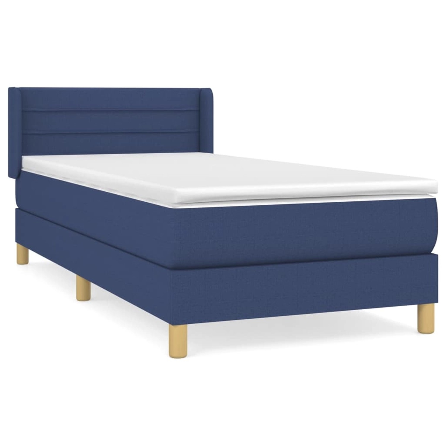 vidaXL Boxspringbett mit Matratze Blau 90x190 cm Stoff 3130319 günstig online kaufen