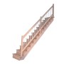 Gerade Buchenholztreppe Lindos Pro mit Edelstahl-Geländer und Setzstufen, 80 cm breit.