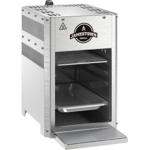 Jamestown Gas-Steakgrill Brad XS: Kompakter Grill mit Edelstahlrost und Fettauffangschale.
