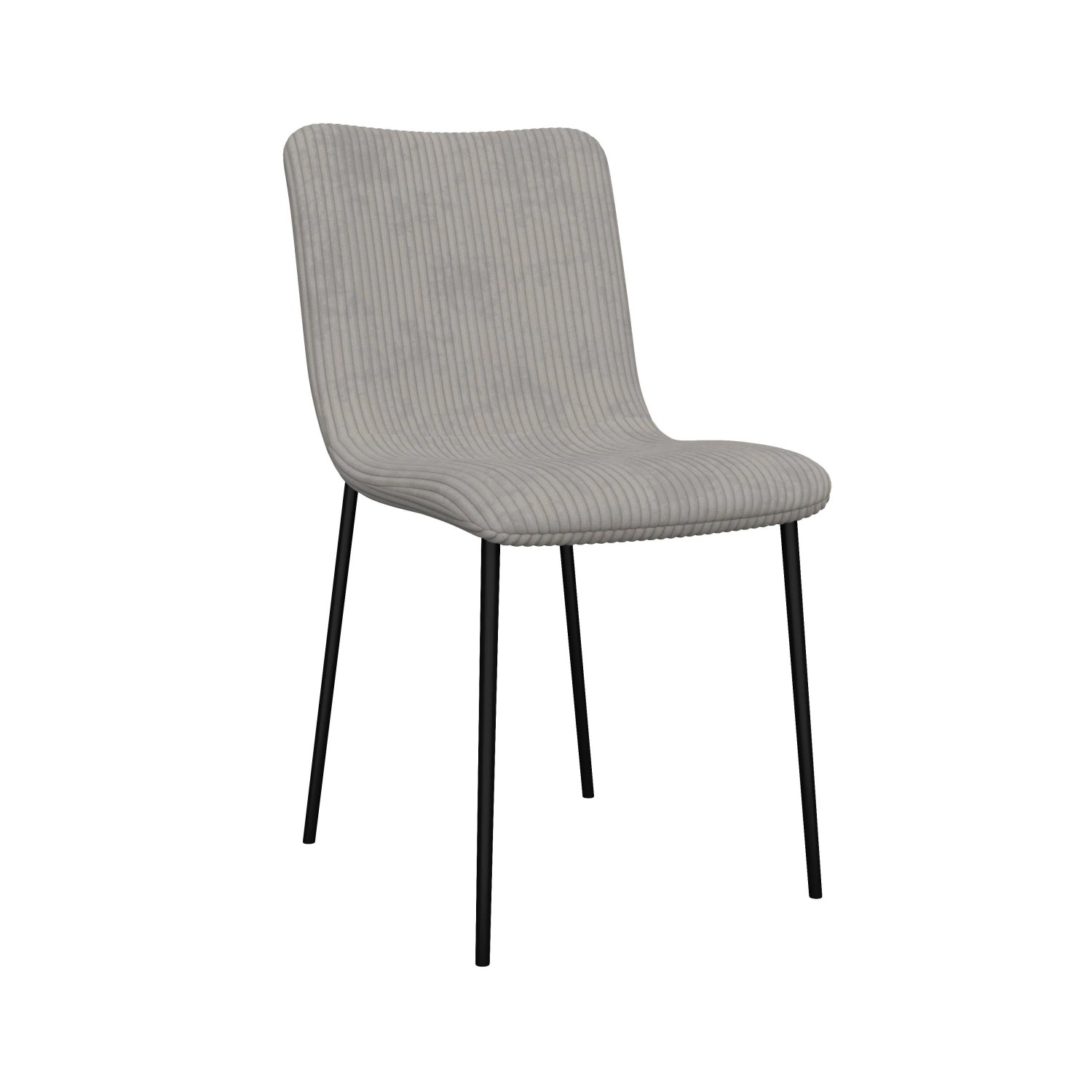 Bessagi Home Stuhl Amy Hellgrau Cord Gepolstert