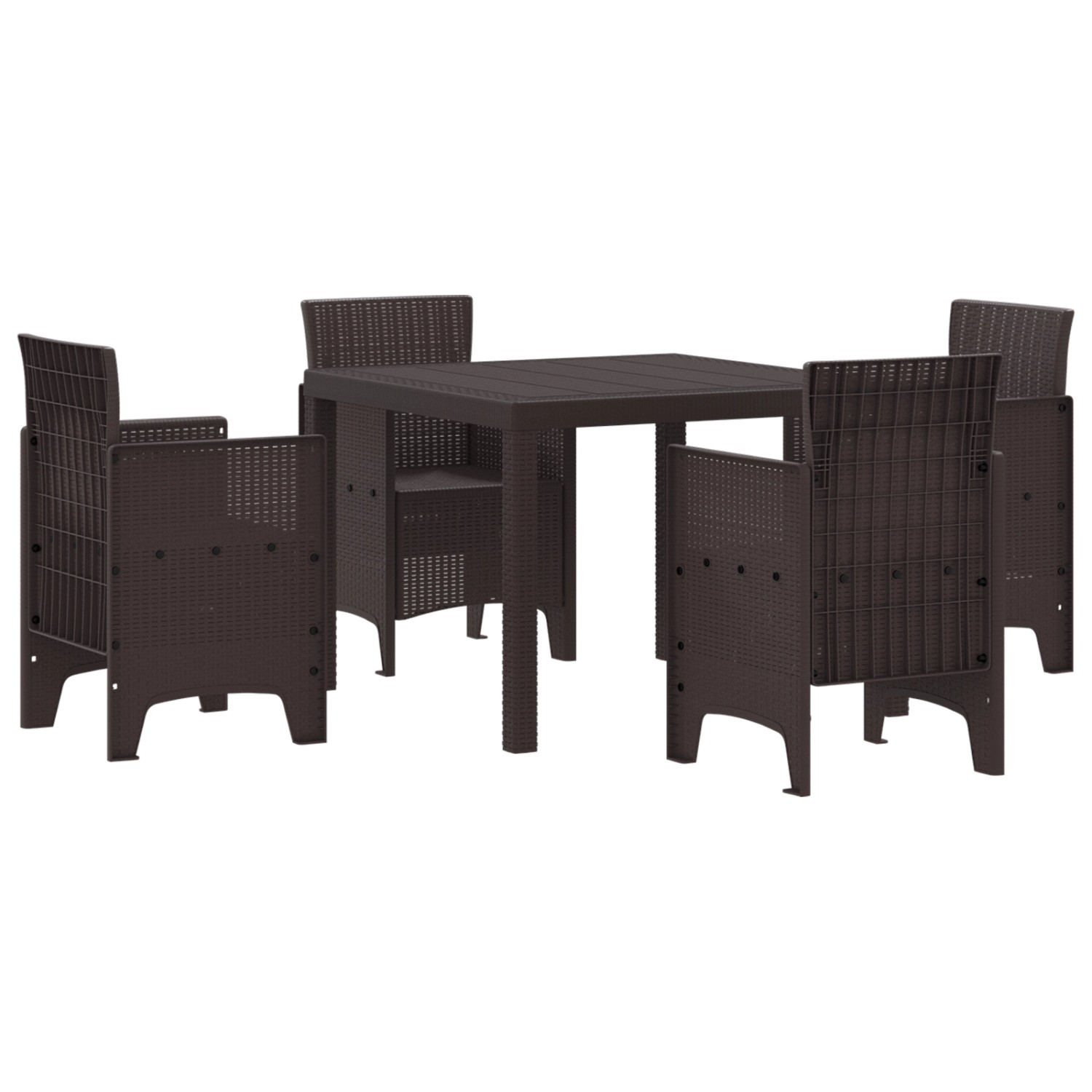 vidaXL 5-tlg Garten-Essgruppe Braun Poly Rattan 3378537 günstig online kaufen