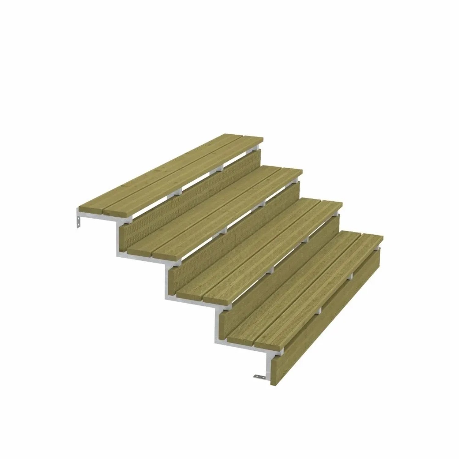 PLUS Terrassentreppe 4 Stufen 180 cm Breite Feuerverzinkter Stahl