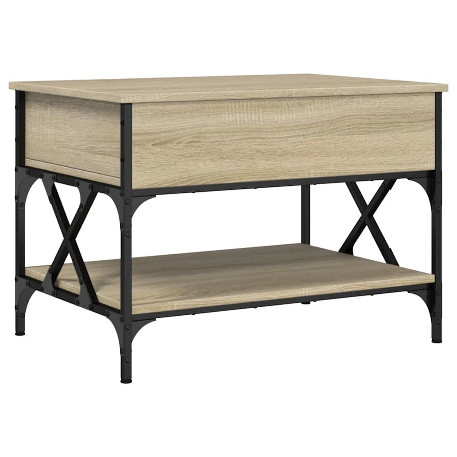 vidaXL Couchtisch Sonoma-Eiche 70x50x50 cm Holzwerkstoff und Metall 845352 günstig online kaufen