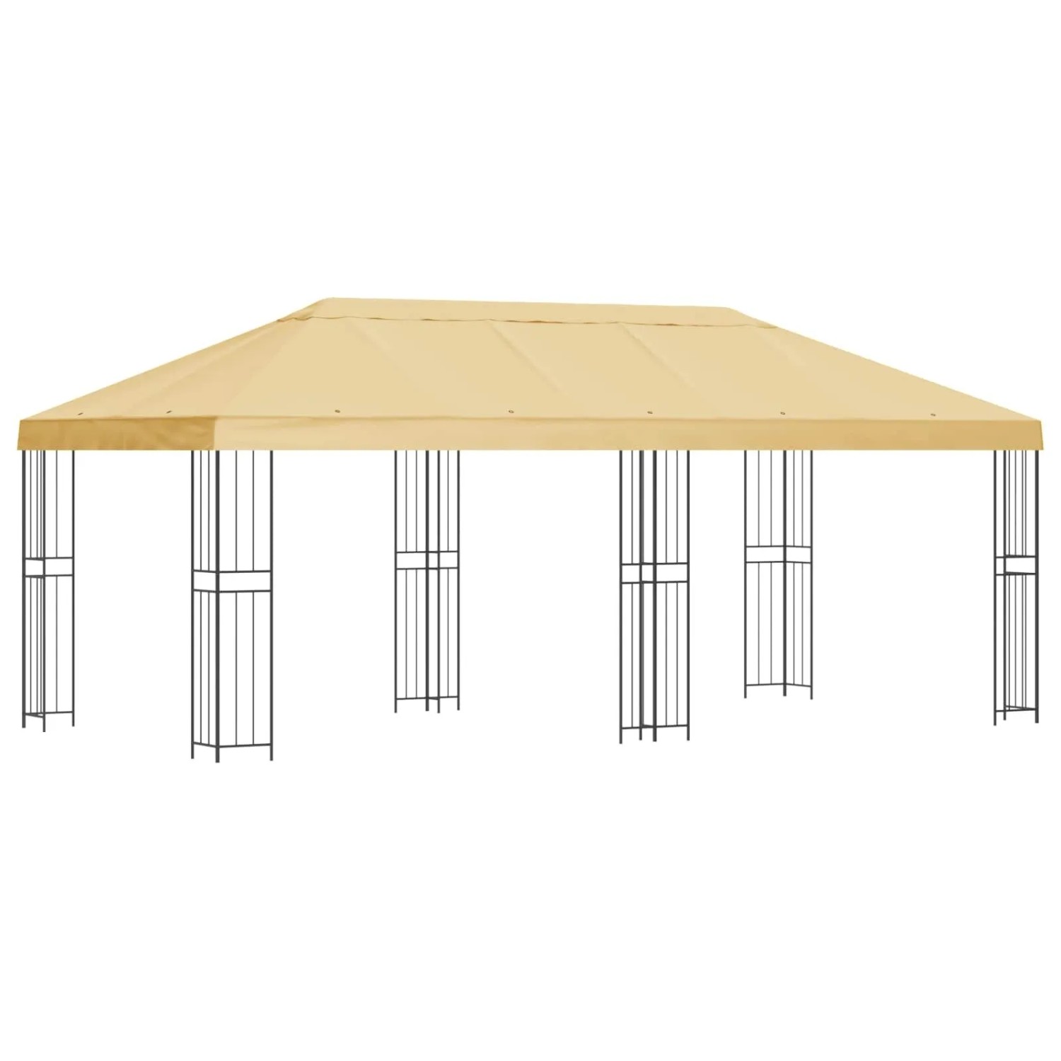 vidaXL Pavillon mit Seitenwänden 6 x 3 m Creme Polyester und Stahl 190 3375983